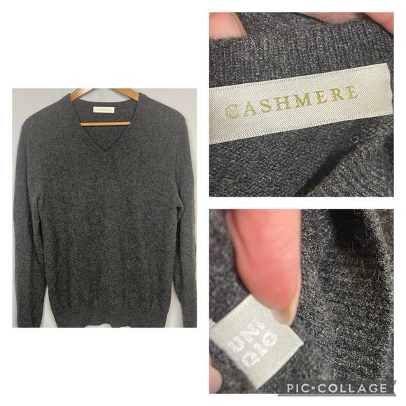 Uniqlo Cashmere Gray Sweater Size..Medium - Picture 1 of 11